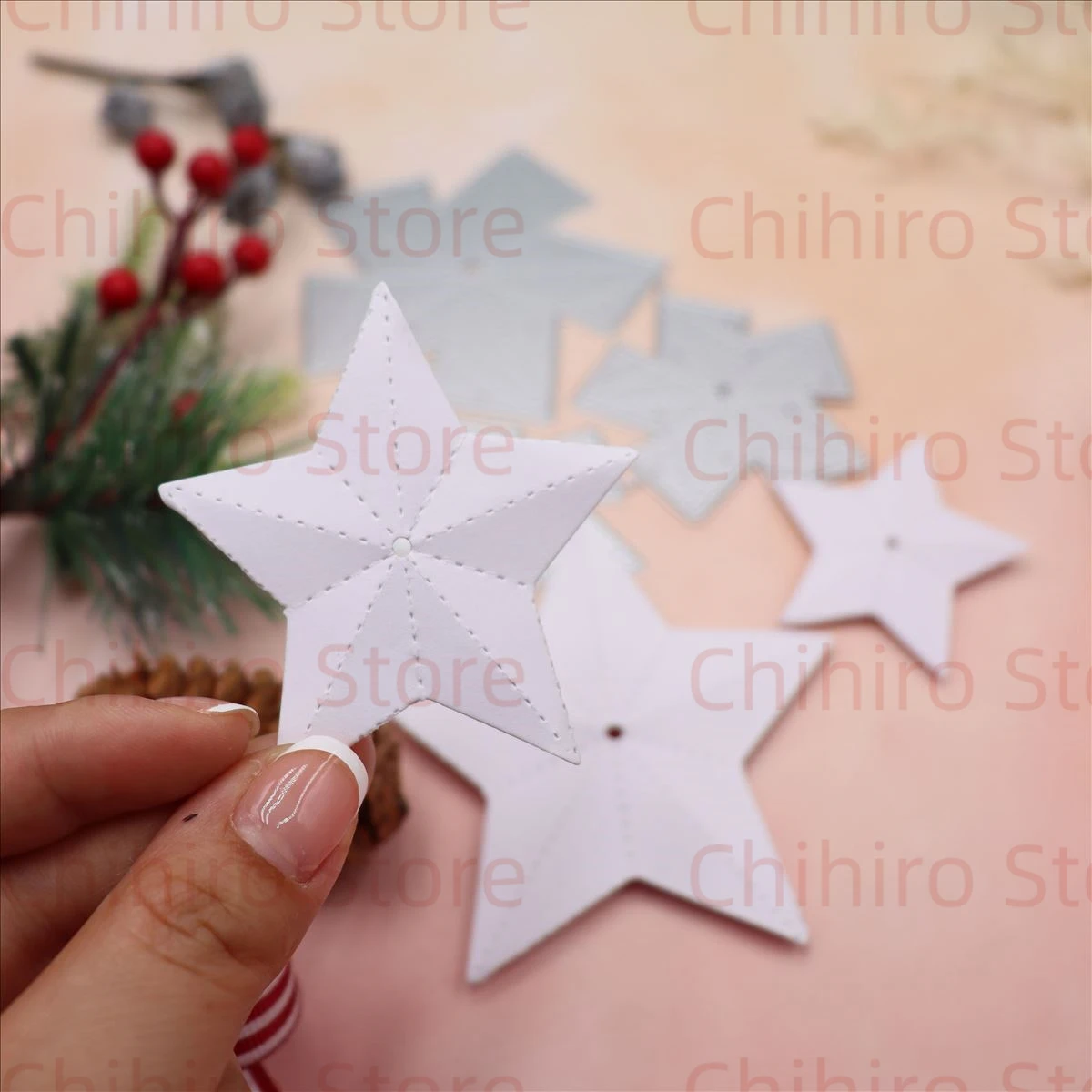 Christmas Decoration Pentagram Metal Cutting Die Scrapbook Embossing Die Cutting Manual Album Card Cover Material DIY Manual Pro