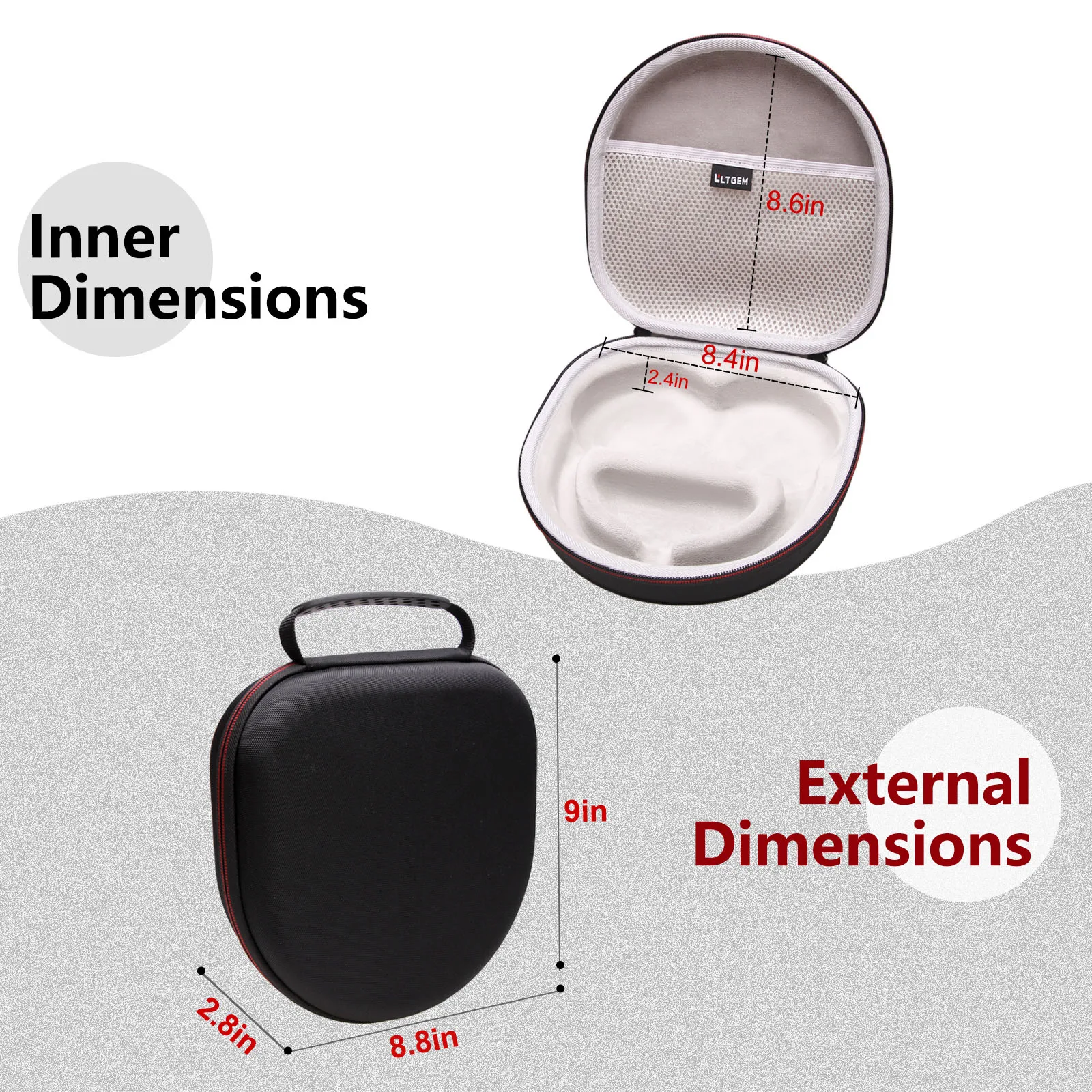 Imagem -02 - Ltgem-estojo Rígido para Auscultadores Adaptativos com Cancelamento de Ruído Espaço Anker Soundcore Bolsa de Armazenamento Protetor Único Case Q45 Q35