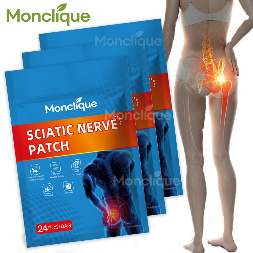24/72PCS Sciatic Nerve Patch Piriformis Hip Repair Massage Care Pads Lumbar Support Bandage Breathable Health Sticker Relaxation