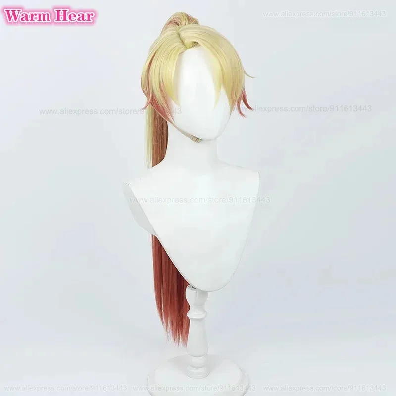 95cm Long Tenma Tsukasa Synthetic Hair Anime Yellow Orange Gradient Ponytail Clip Cosplay Anime Wig Heat Resistant Fibre Wigs