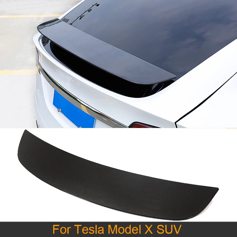 Carbon Fiber Rear Trunk Spoiler Wing For Tesla Model X SUV 2017 - 2020 Car Rear Trunk Boot Lip Wing Spoiler