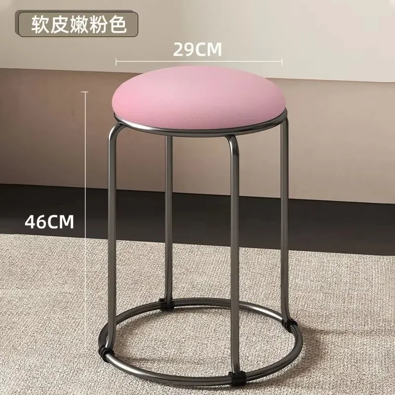 Italian Minimalist Stool Stackable Round Stools Dining Stools Thickened Ottomans Comfortable To Sit in Modern Simple Furniture