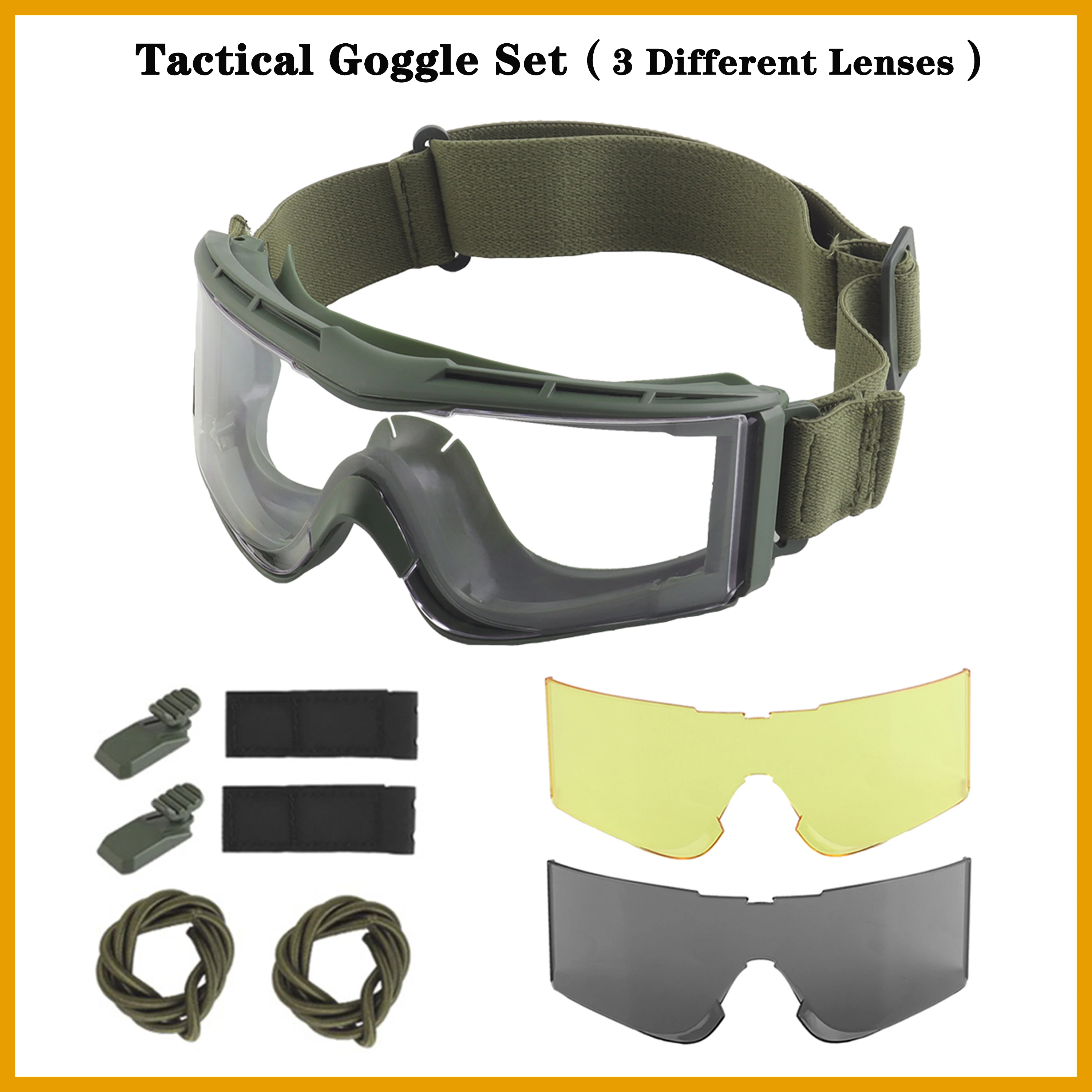 

Professional Protective Polarized Tactical Goggle Set,Headgear Mode/Outdoor shooting Windproof,strong light,sun-proof goggles