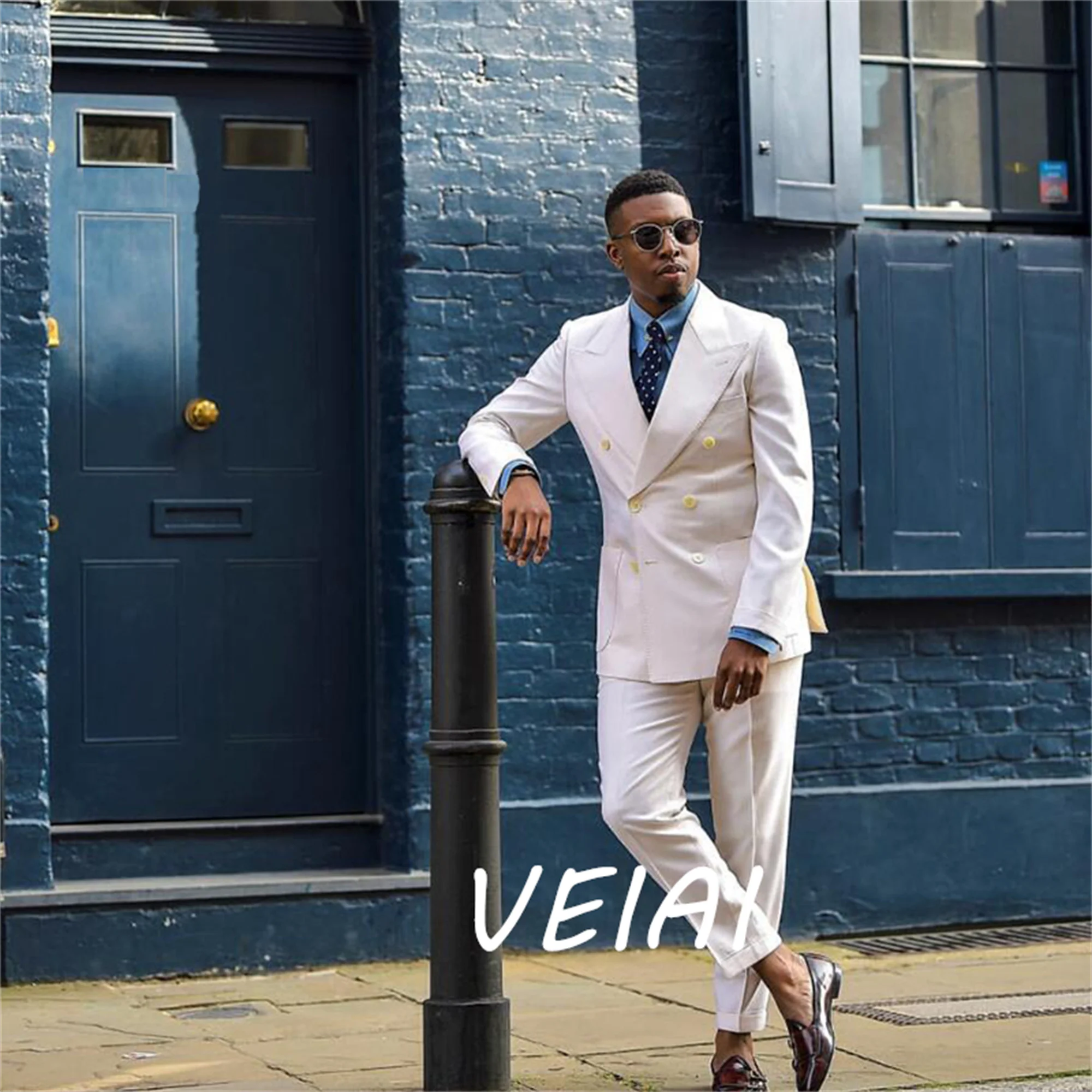 

Customized Slim fit Men Suits for Wedding Peaked Lapel 2 Piece Custom Boyfriend Groom Tuxedos Man Fashion Clothes