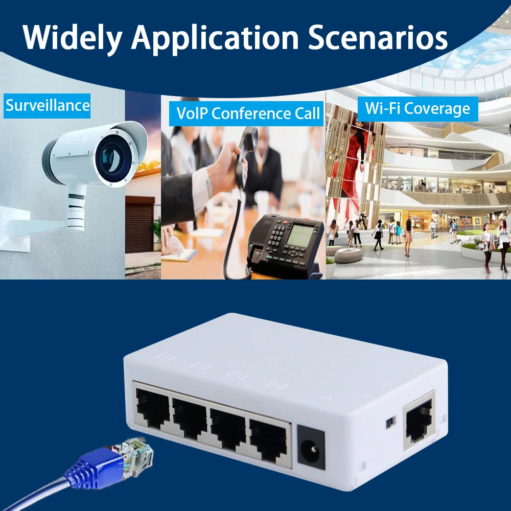 HUI-Tenda 10/100Mbps Poe Extender 2/4 Ports POE Repeater IEEE 802.3af/at Standard  250 Meters Plug&Play for PoE Switch IP Camera