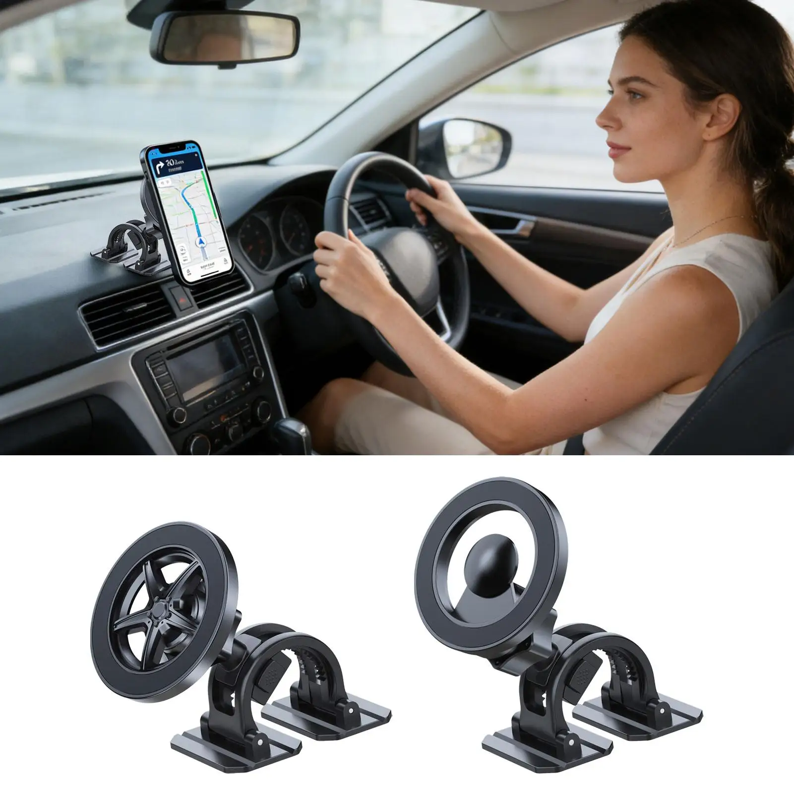 Magnet Phone Holder For Car Foldable Stand Mount Magnet Car Phone Holder For Compatible Most Smartphones Dashboard Windshield