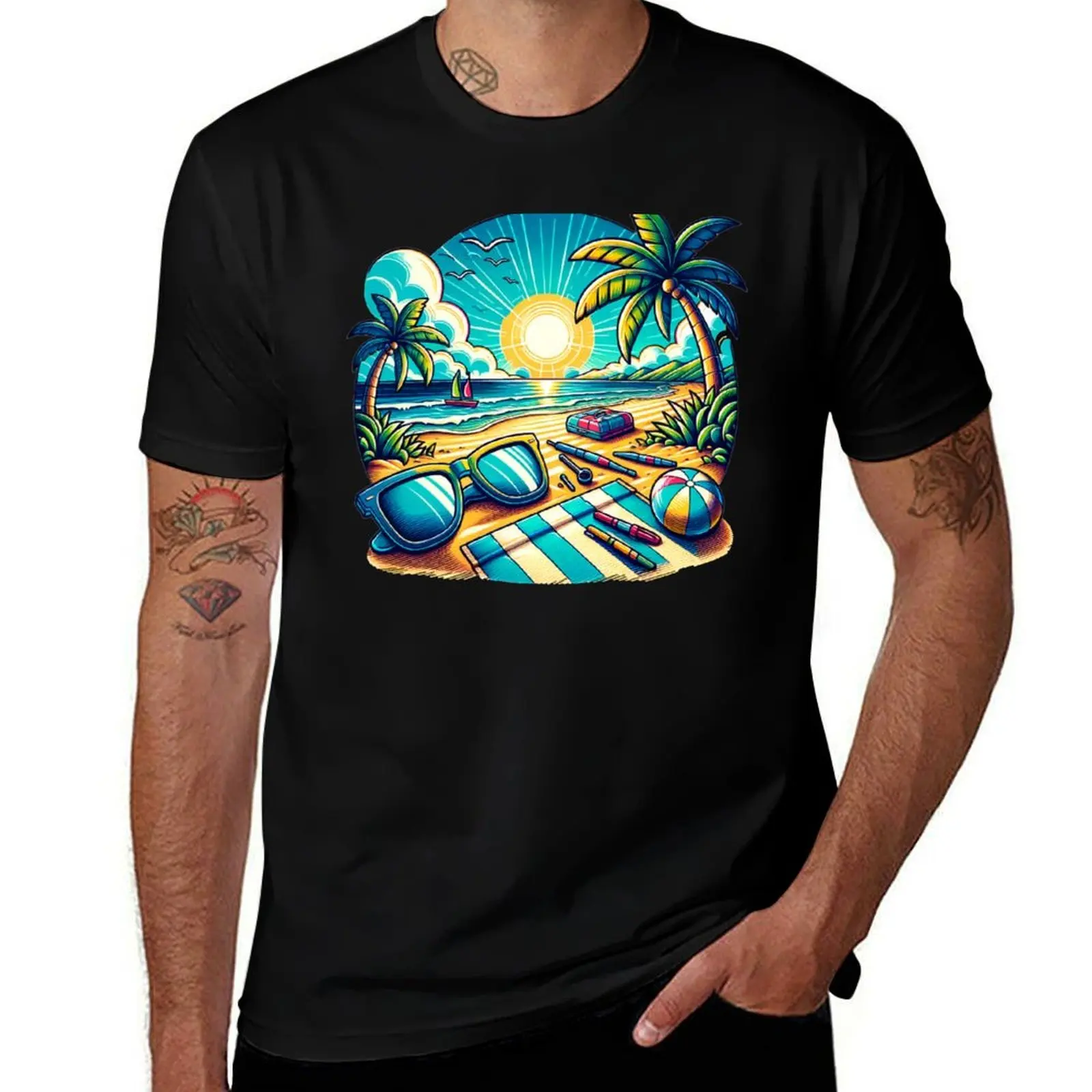 

morning at the beach T-Shirt custom shirt anime figures cute tops rapper graphic tees tshirts for men