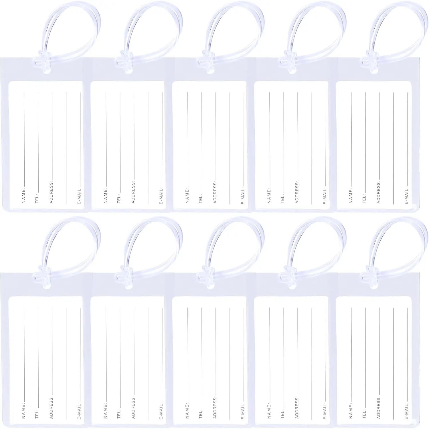 

10 Pack Luggage Tags for Suitcases, Travel Essentials with ID Card Slot, Perfect for Airplane and International Trips
