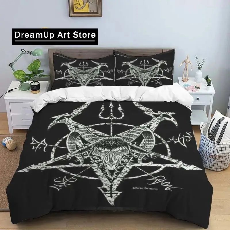 3d impressão demônio satanás mal cabra logotipo conjunto de cama meninos meninas gêmeo rainha king size capa edredão fronha cama meninos adulto quarto
