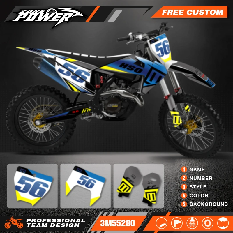 Powerzone Full Graphics Decals Sticker Kit DECO for Husqvarna TE FE 150 200 250 300 350 400 450 2020 2021 2022 2023 TC FC 19-22