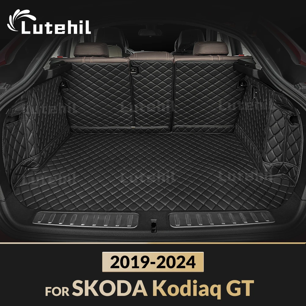 

Для SKODA Kodiaq GT 2019-2024 автоматический полный коврик для багажника Lutehil, чехол для багажника автомобиля, подкладка для багажника, аксессуары для интерьера