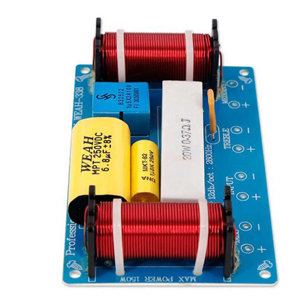 2 шт. WEAH-338 3-полосный делитель звуковой частоты, высокие + средние + басы, кроссовер, фильтр для динамиков для 8-дюймового динамика «сделай сам»