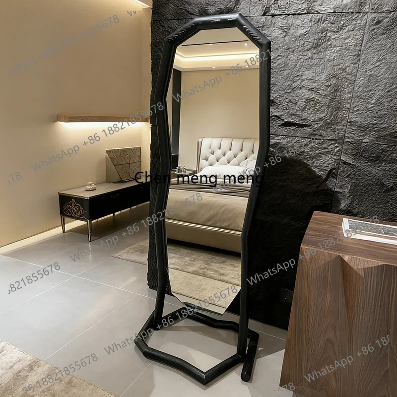 

Italian solid wood dressing floor simple medieval chair mirror bedroom fitting full body mirror R