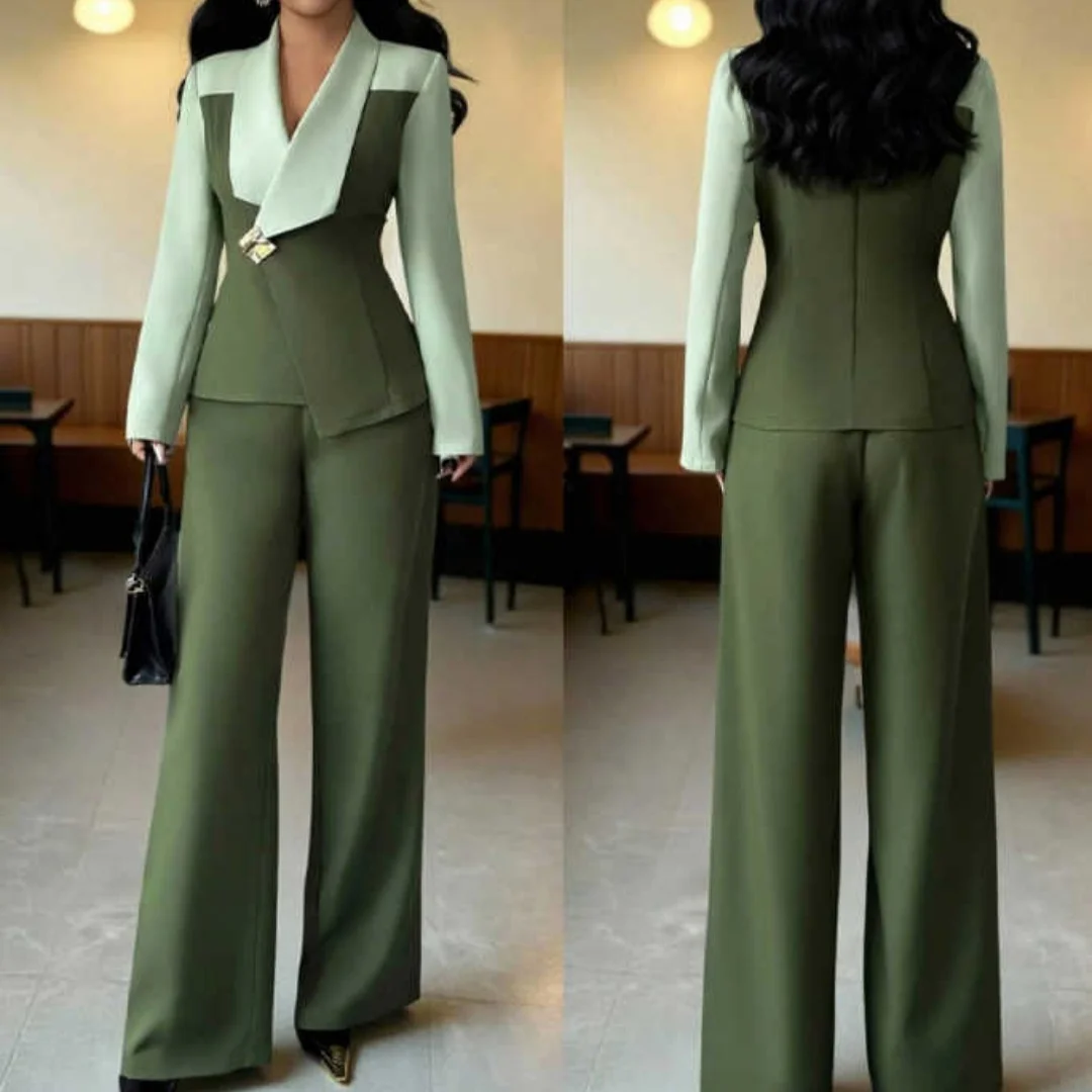 

Elegant 2 Pieces Office Ladies Work Jacket Blazer Shawl Lapel Birthday Party Customized Outfits Daliy Wear