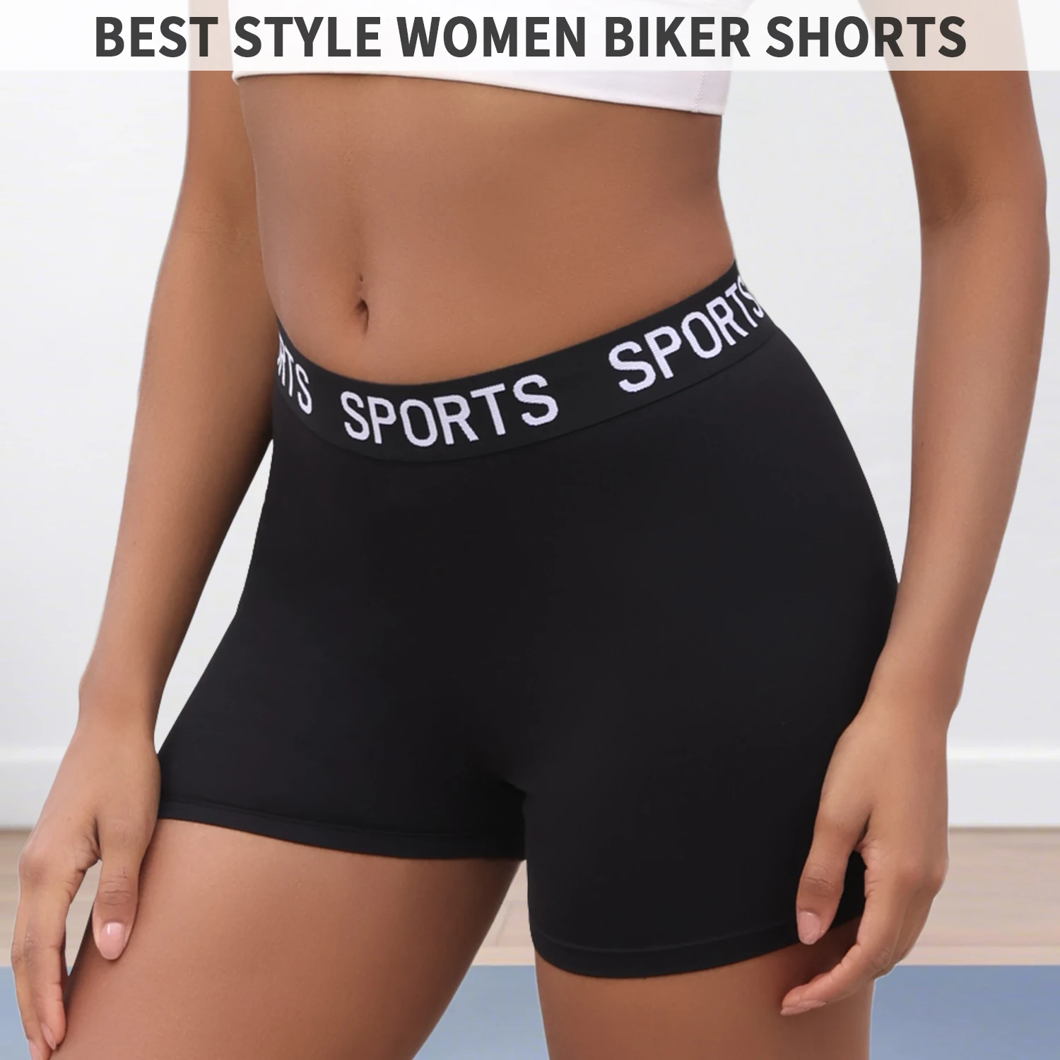 

Super Soft Letter Waist Biker Shorts For Women No See Through Workout Running Yoga Athletic Push Up Gym Fitness Shorts