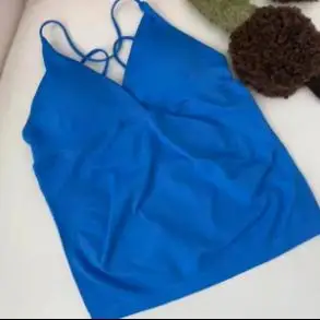 

Женский спортивный топ-майка для йоги и фитнеса с тонкими бретелями, быстросохнущий, высокоэластичный, с эффектом пуш-ап