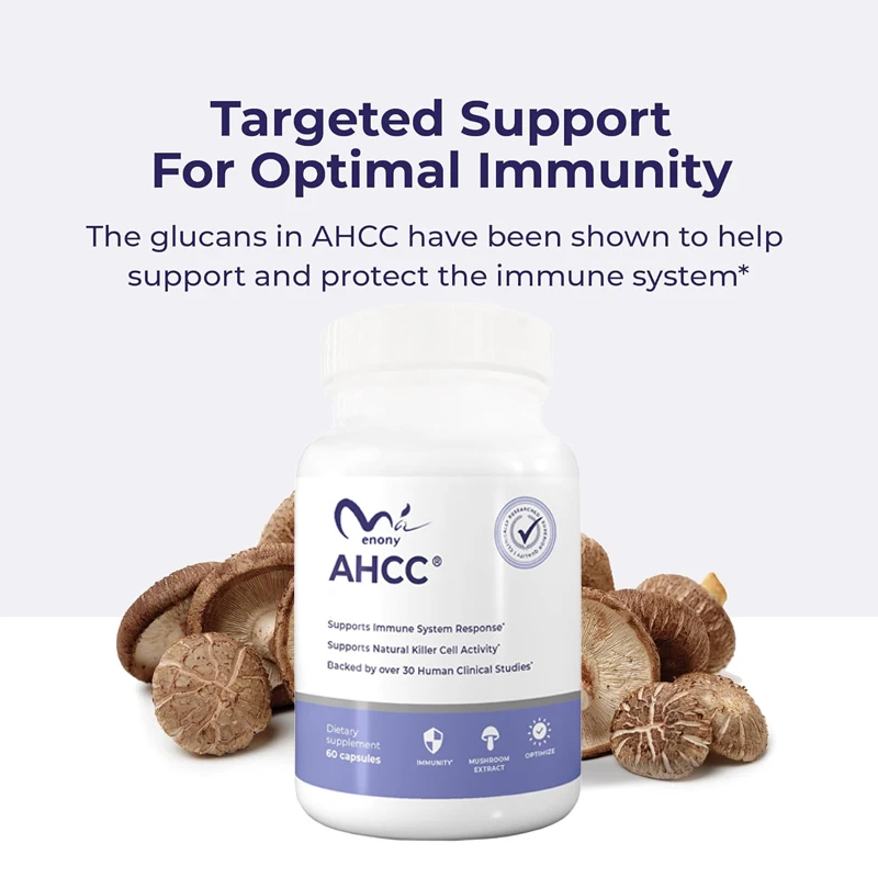 AHCC Supplement - Natural Immune Support Extract - Maintaining Natural Killer Cell Activity -60 Vegetarian Capsules