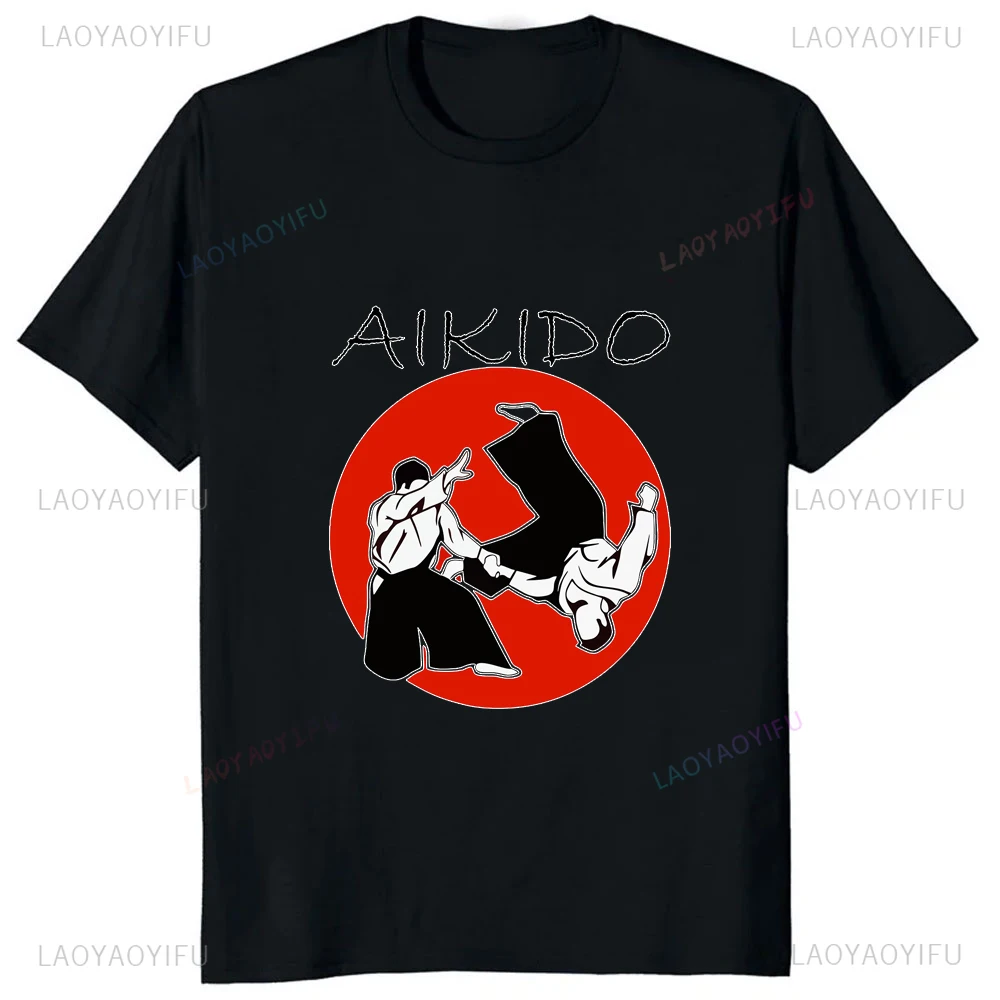 Aikido Japan Wushu Printed Graphic Harajuku Style Man T-shirt Take Exercise Fitness Casual Fashion Comfort Hipster GYM T Shirt