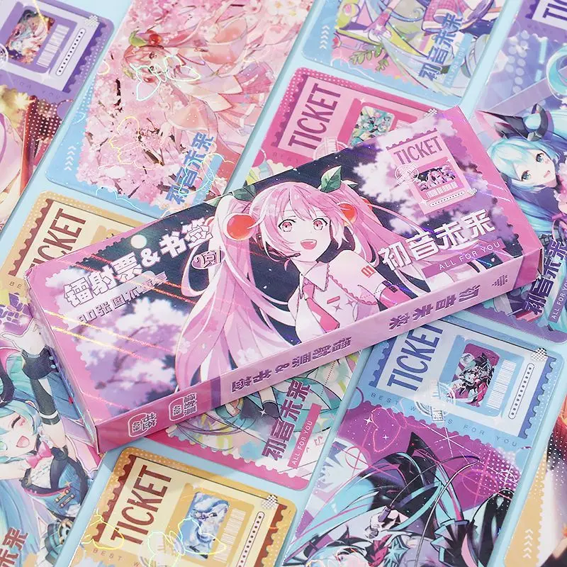 40Pcs/Lot 9# 2D animation peripheral laser ticket bookmark character collection card postcard