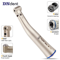 Dental 1:1 Against Contra Angle LED Fiber optic Push Button Low Speed blue ring Handpiece Dentistry Micromotor Polishing tools