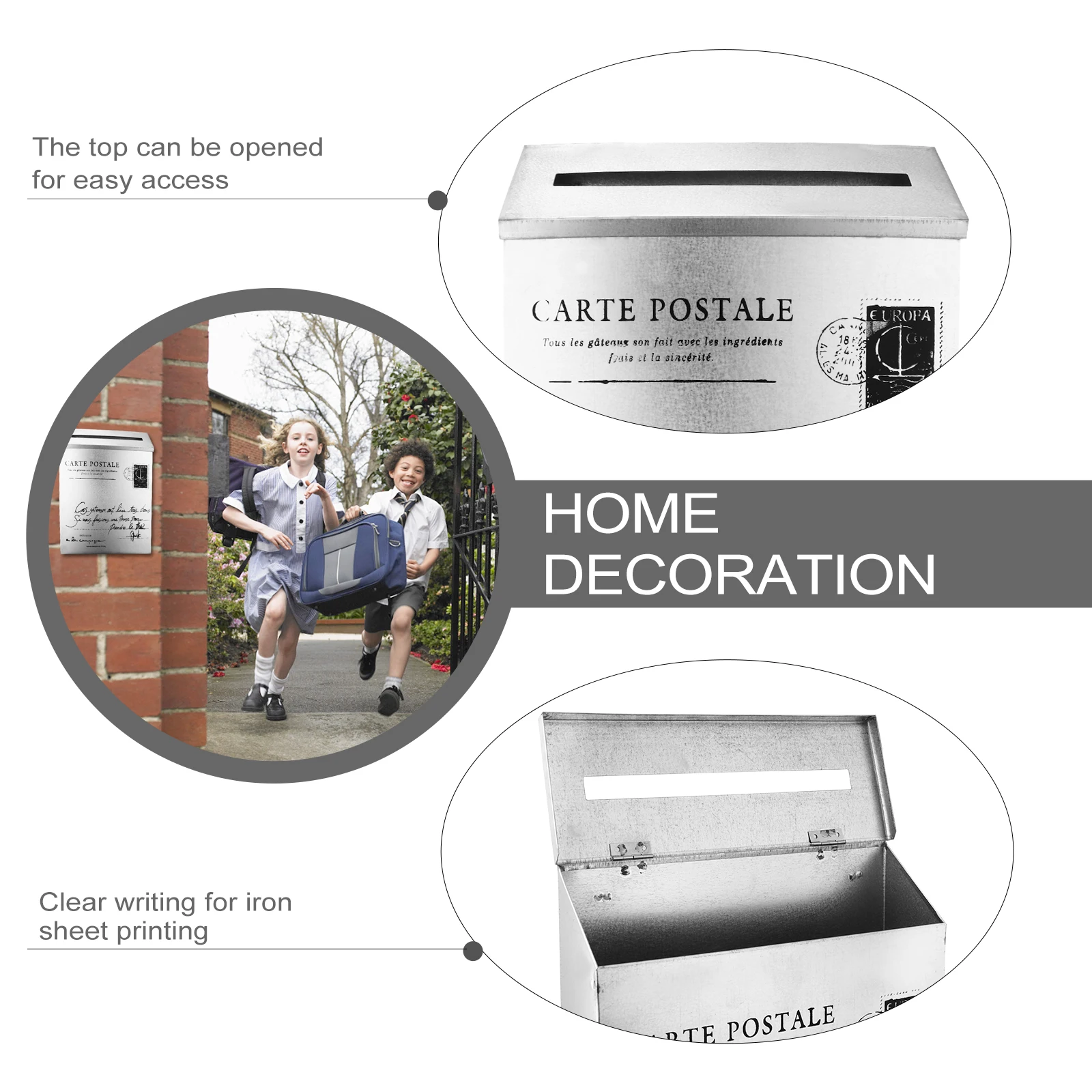 

Ретро жестяной почтовый ящик, декор для фотореквизита, аксессуар, чехол для писем, украшение для дома, Рождество на улице, украшения для газет