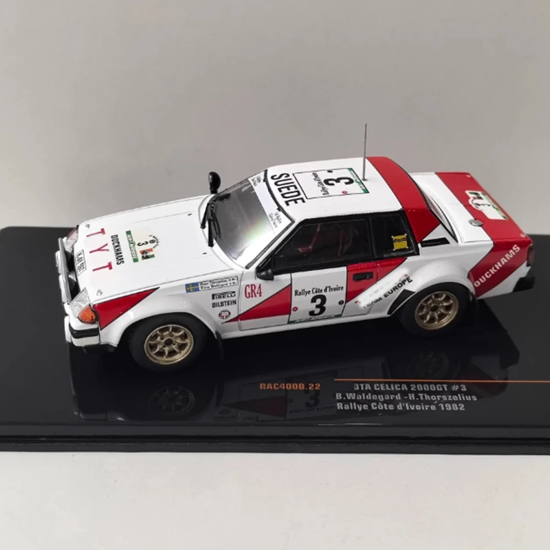 

Масштаб IXO 1/43 TYT CELICA 2000GT # 3, 1982 г., имитация модели автомобиля из сплава, статическая коллекция, украшенная праздничная игрушка, сувенир, подарок
