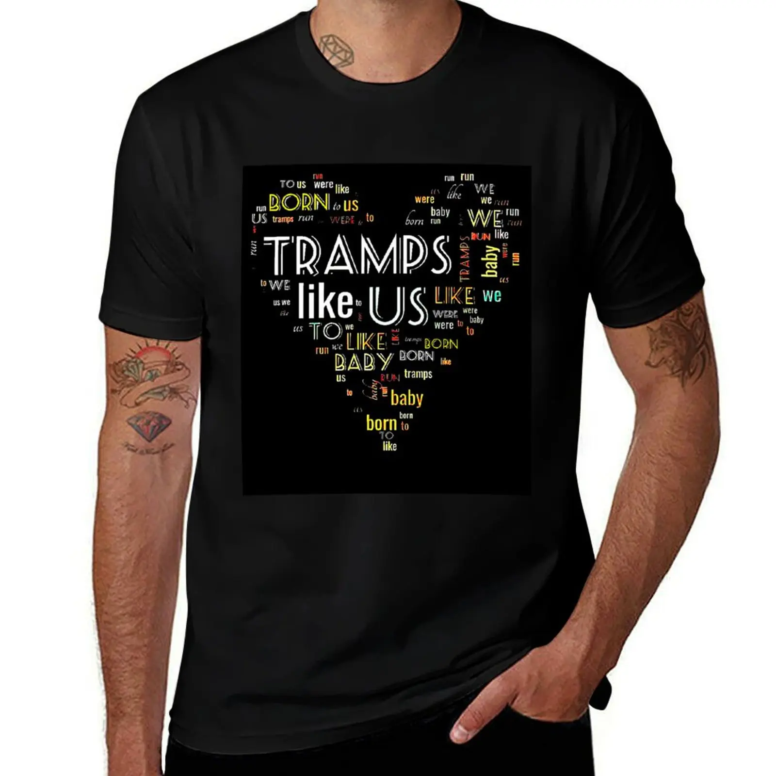 

Wordart Tramps Like Us WallsOfFameAust T-Shirt cotton t shirts man 100% cotton t shirts high quality man t shirt graphic T-Shirt