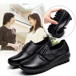 Brand Sneakers Women Nursing Shoes Female Comfort Health Work Flats Non-slip Wedges Leather Moccasins Black Many Jane Shoes