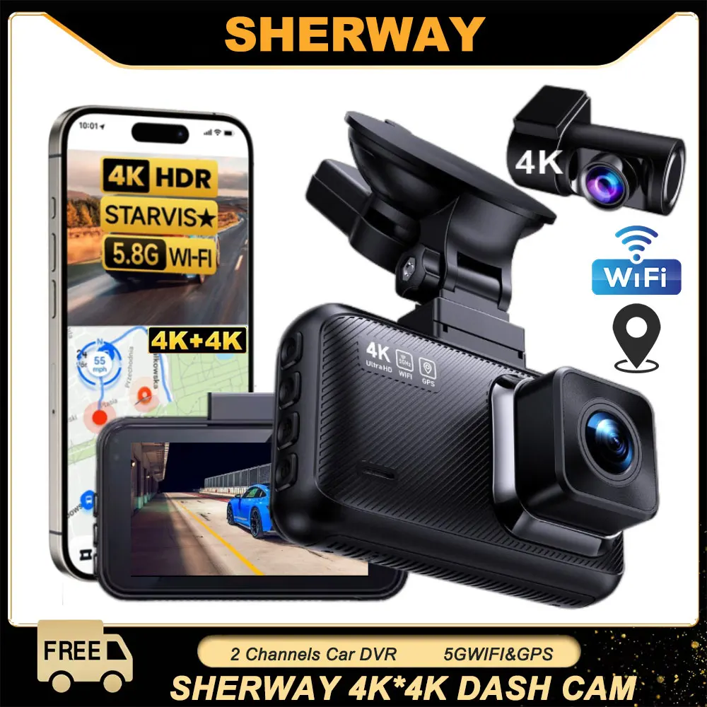 4K+4K Dash Cam Fron…