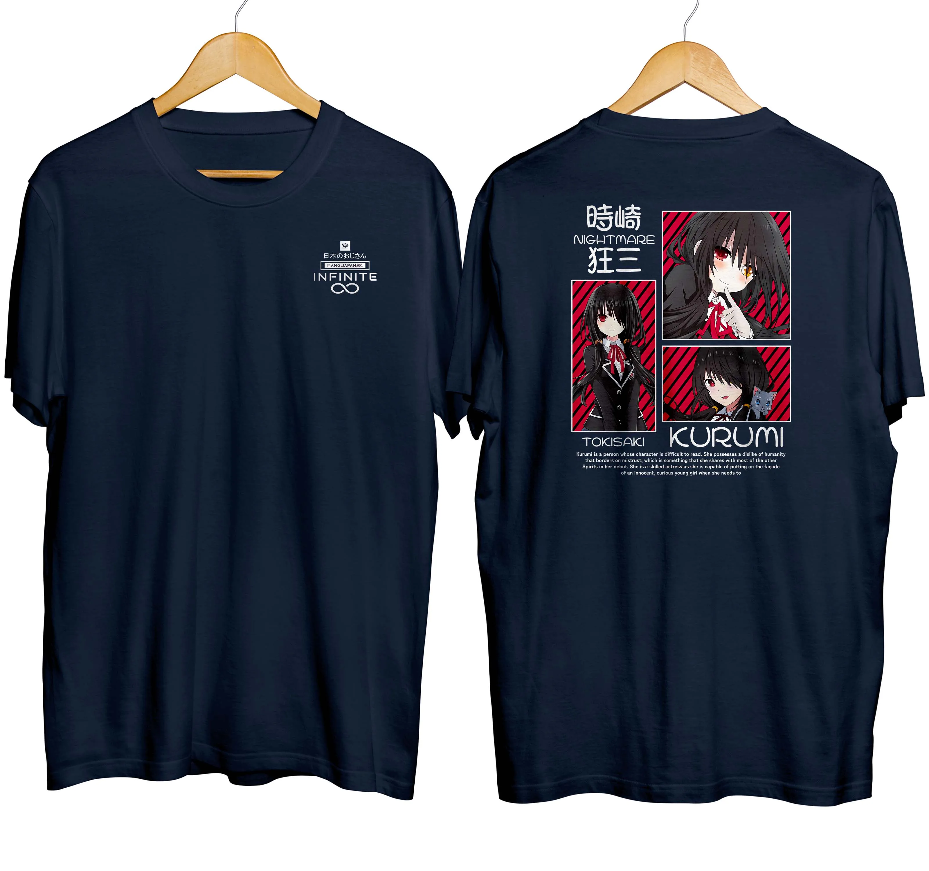 T-shirt distroanime TOKISAKI KURUMI GRID - DATE A LIVE 100% combed 30s