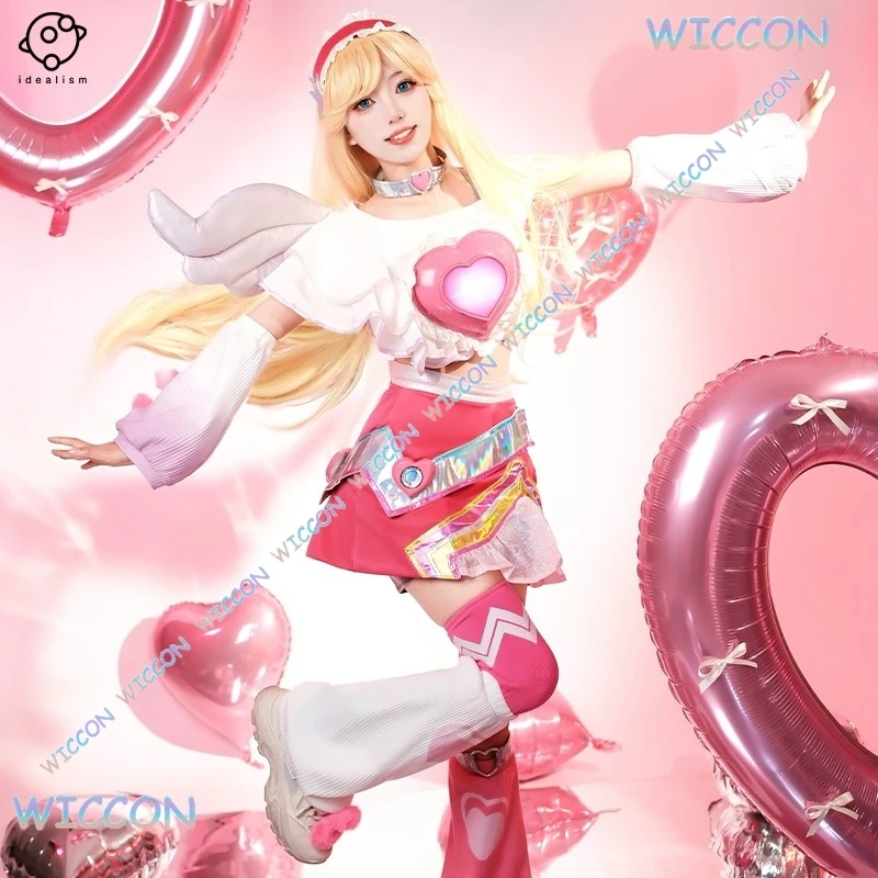 

[MAGCOS]Anime Couple Outfit League of Legends Lux Valentine Cosplay Costume Love Theme Role Play Dress Girls Party Convention Ha
