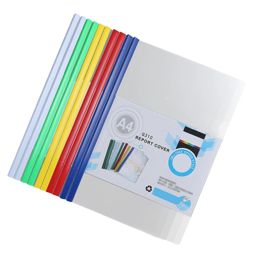 20 pçs barra deslizante pastas de arquivo de plástico transparente a4 suporte de papel antiderrapante organizador de documentos para escola escritório casa conferência