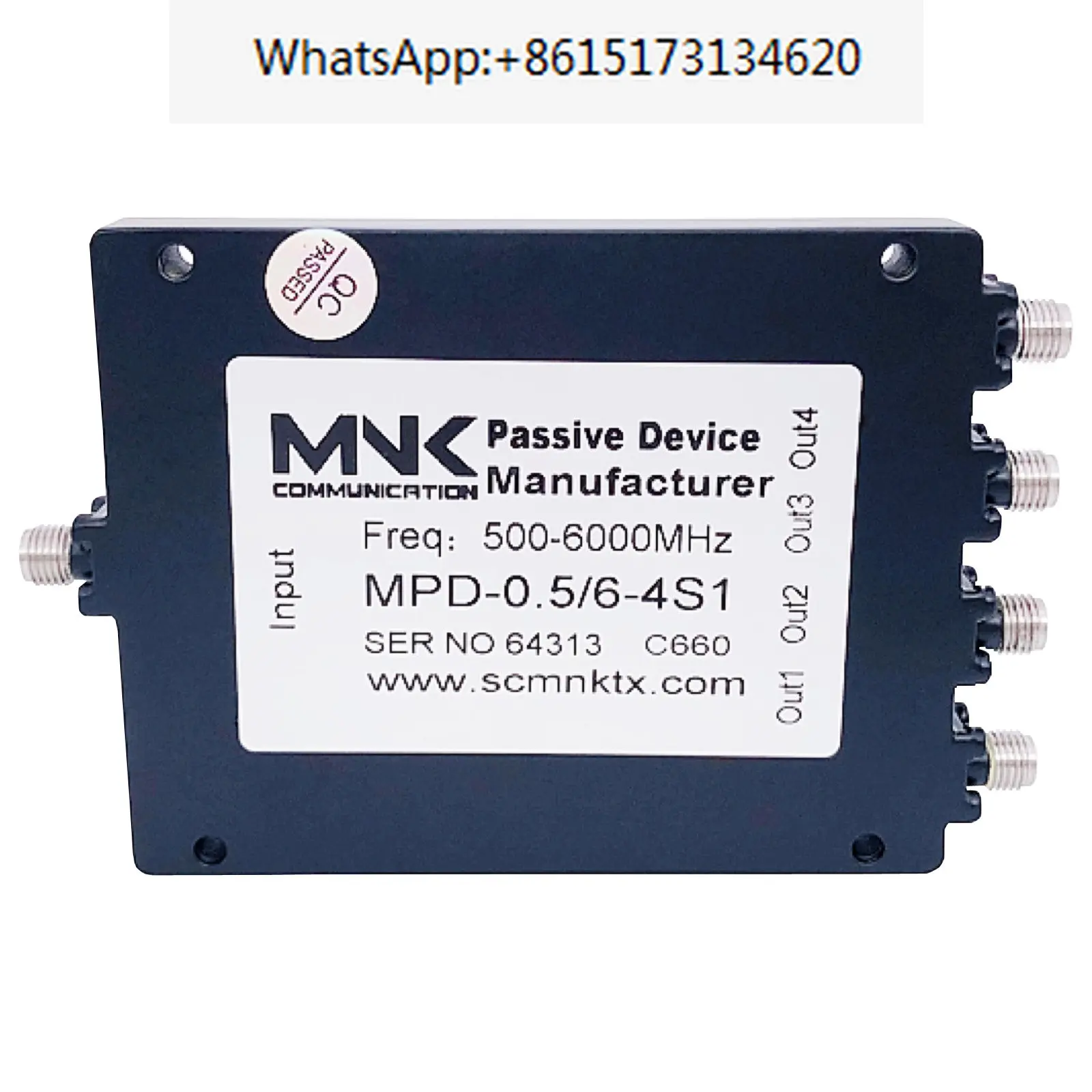 

Professional grade SMA female 0.5-6G one in four 500-6000M RF microstrip four way power distribution combiner