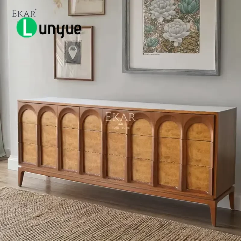 Modern Solid Wood Dining Room Sideboard Multi Layer Storage Cabinet for Kitchen Home Furniture Large Capacity Locker