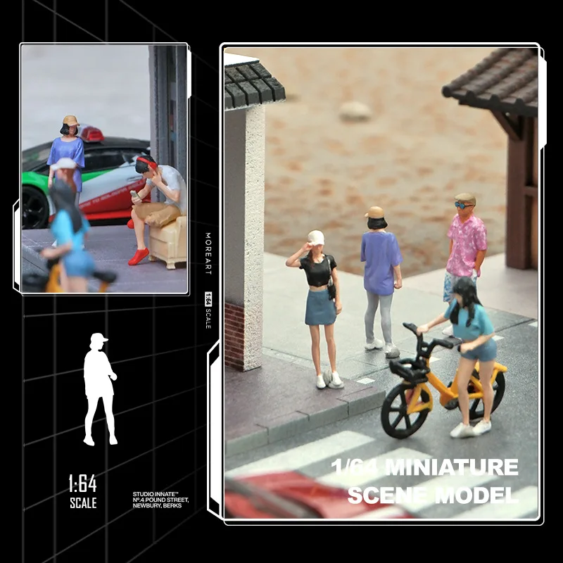 1:64 Anime Hoed Meisje Mini Pop Figuur Model miniatuur Fotografie rekwisieten Scène Model DIY Zand tafel landschapsarchitectuur ornament Gift