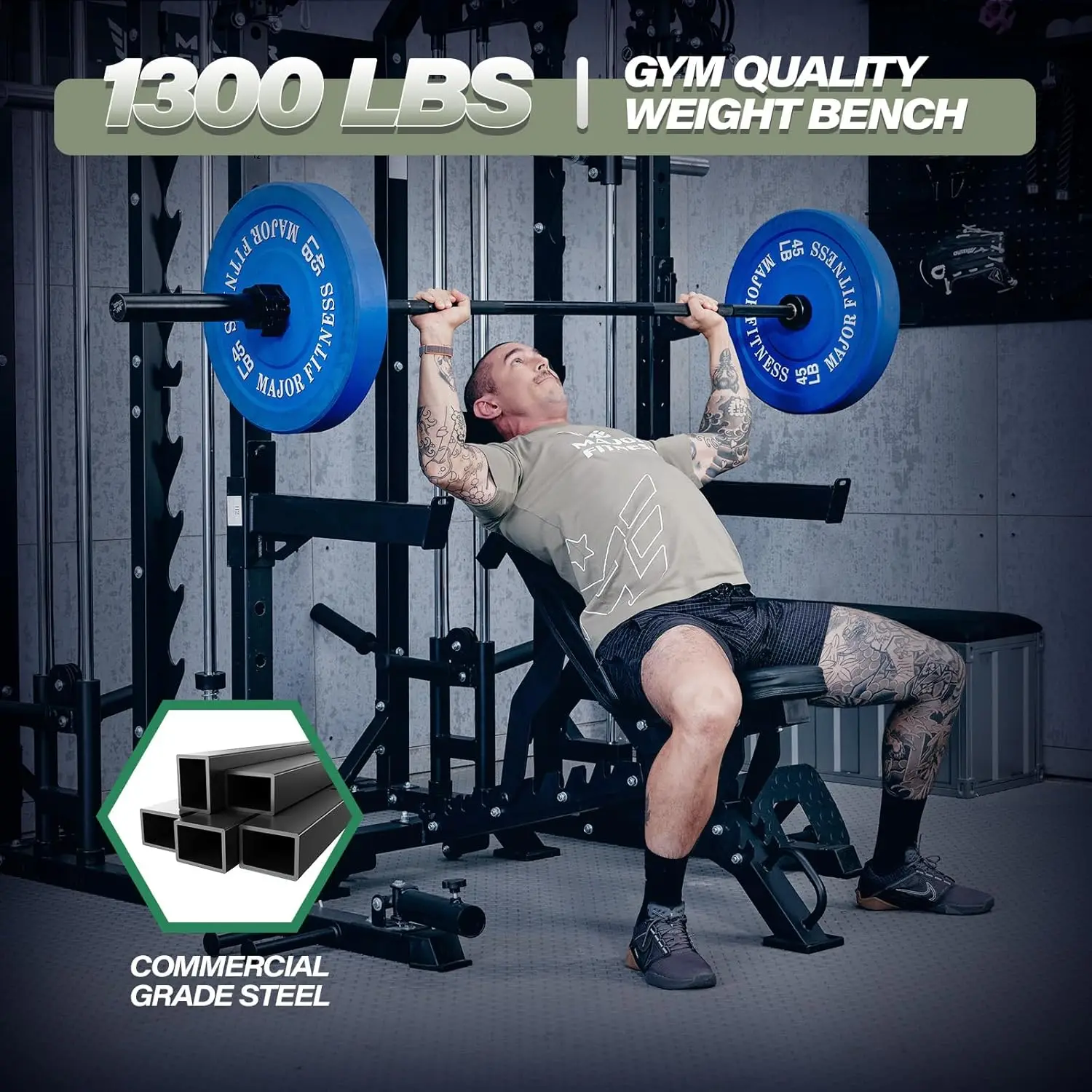 High-performance Multi-Position Adjustable Gym Bench Fitness Training Bench Utility Bench for Full Body Workout