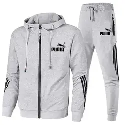 Chándal de moda para hombre, chaqueta con cremallera y pantalones de chándal, conjunto de 2 piezas para correr, Fitness, baloncesto y trotar, novedad de otoño