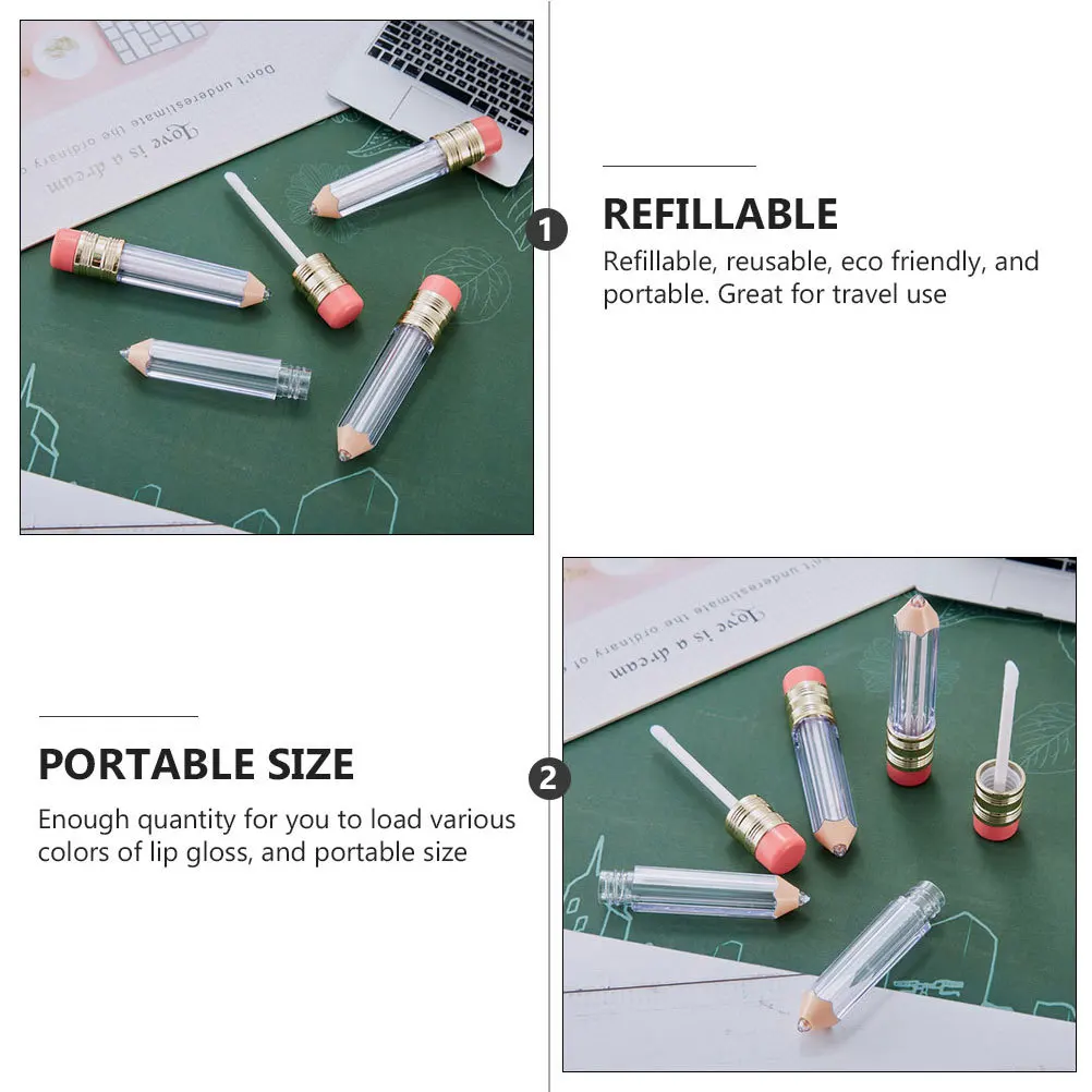 

14pcs Empty Lip Gloss Tubes Refillable Pencil Lip Glaze Containers Plastic Oil Bottle for Lipstick Color