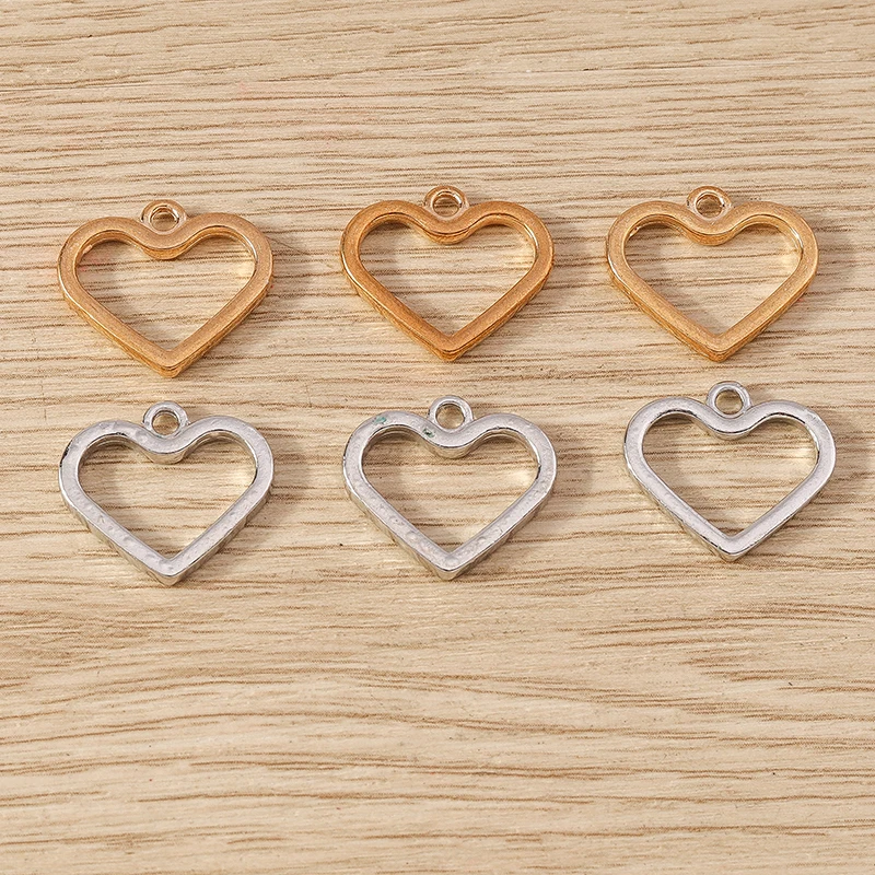 20 stücke 14x16mm niedlichen Gold Silber Farbe Legierung Liebe Herz Charms Anhänger für Schmuck Herstellung Ohrringe Halsketten Armbänder DIY Geschenke – Detail 11