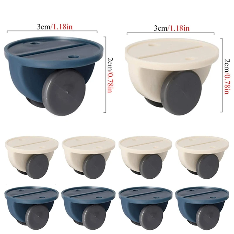 16 ชิ้นกาวล้อกล่องเก็บรอกเฟอร์นิเจอร์ลูกล้อลูกล้อคงที่ลูกล้อวางสําหรับ Home กล่องล้อ