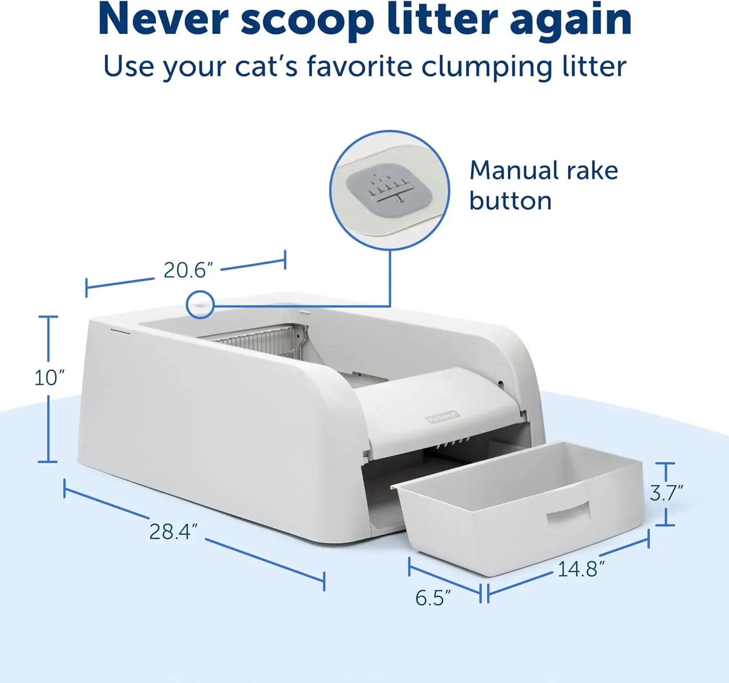 FREE SHIPPING.ScoopFree Clumping Self-Cleaning Litter Box for Clumping Litter  Superior Odor Control – Never Scoop Litter Again