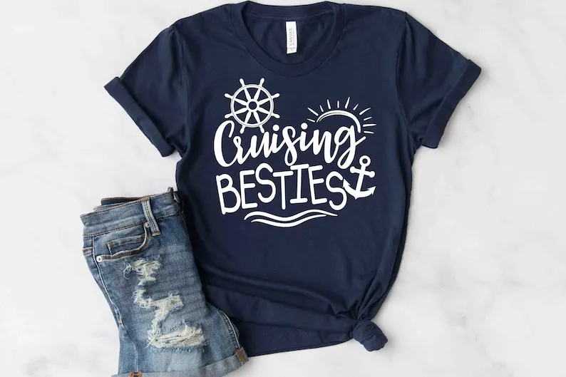 

Cruise Shirts Besties Gone Cruising Matching Girls Trip Shirts Cruise Short Sleeve Top Tees O Neck 100% cctton Fashion goth y2k