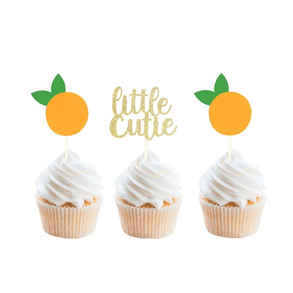 24pcs Little cutie topper, Orange Cupcake, little cutie is on the way, little cutie is one, clementine baby, citrus party, cutie