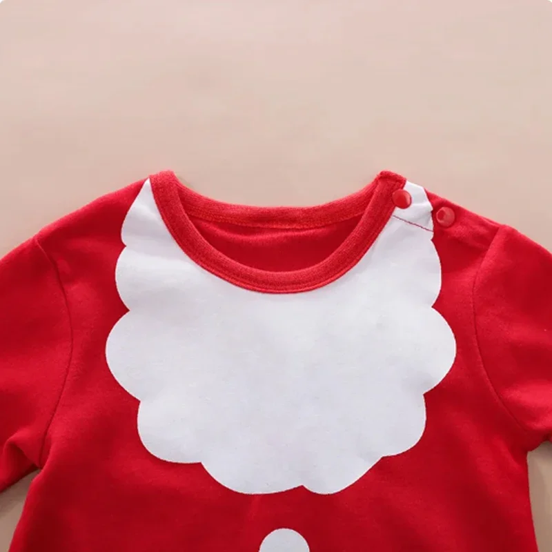 Papai Noel Cosplay Romper para bebê recém-nascido, roupas de Natal, macacão para criança, traje de ano novo, bodysuit infantil, meninos e meninas