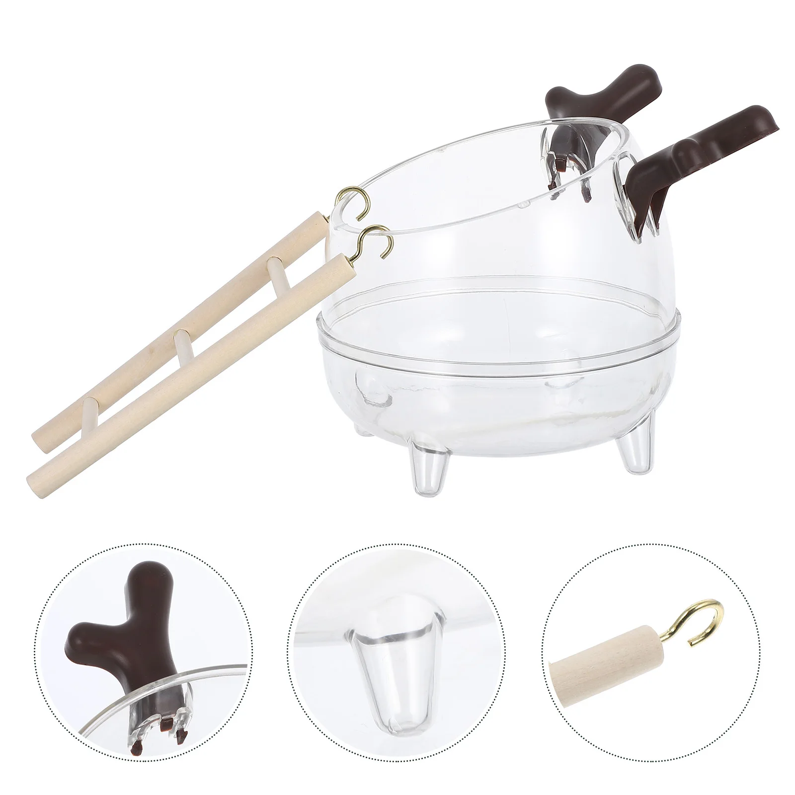 

Hamster Sand Bath Box Clear Dual Function Bathroom Toilet Ladde R Breeding Hide Hut Cage Accessory Small Animal