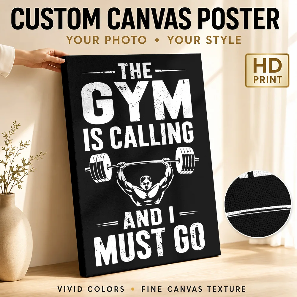 Fitness Motivation The Gym Is Calling Canvas Poster Personalized Motivational Typography Wall Paintings Decoration for Bedroom