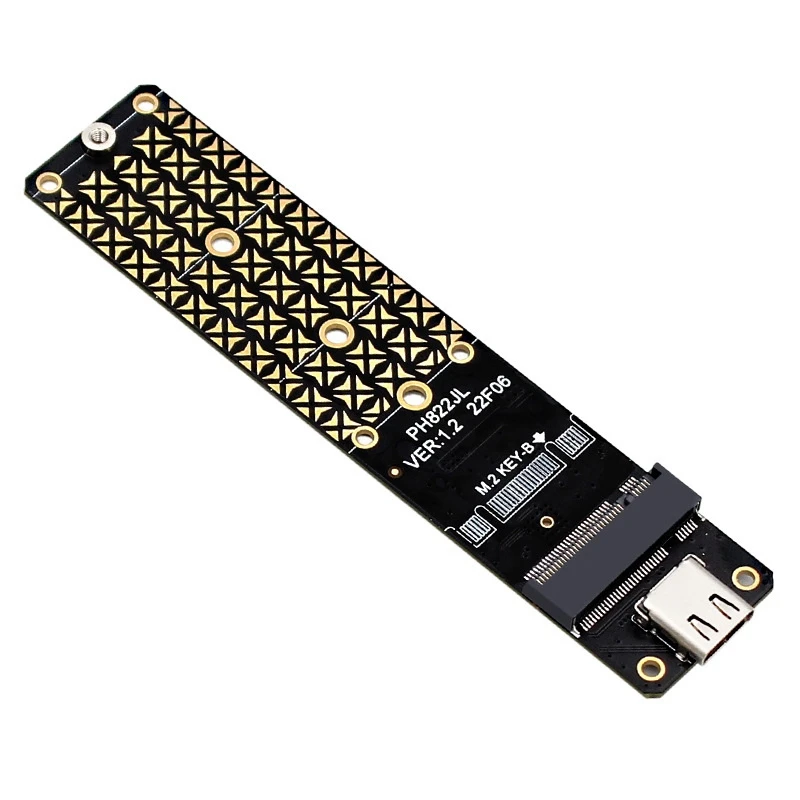 Top-NGFF M.2 B Key SATA SSD To USB3.2 Adapter Card TYPE-C10G Expansion Card Adapter Board JMS580 NGFF SATA Riser Card