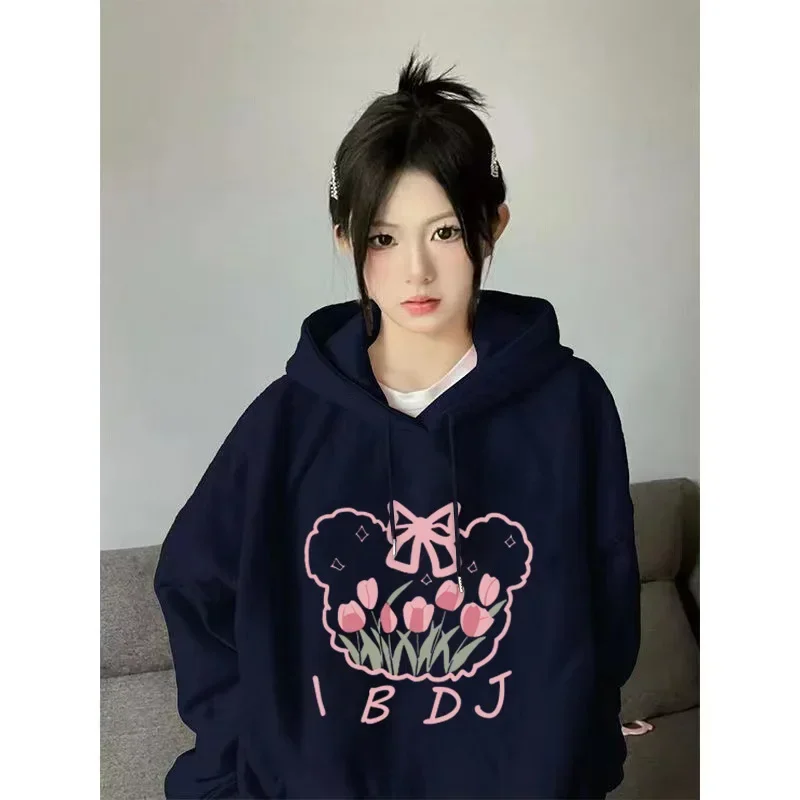 

Korean Fashion Coloured Letters Print Hoodies Women Casual Oversized Sportwear Female Sweatshirt Y2k Hoodie Clothes Kpop Tops
