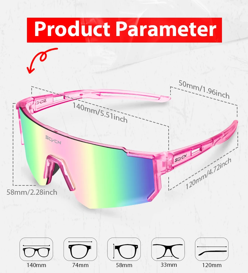 SCVCN Radfahren Gläser Outdoor Sport Fahrrad Sonnenbrille UV400 Männer MTB Radfahren Gläser Frauen Rennrad Sonnenbrille – Detail 8