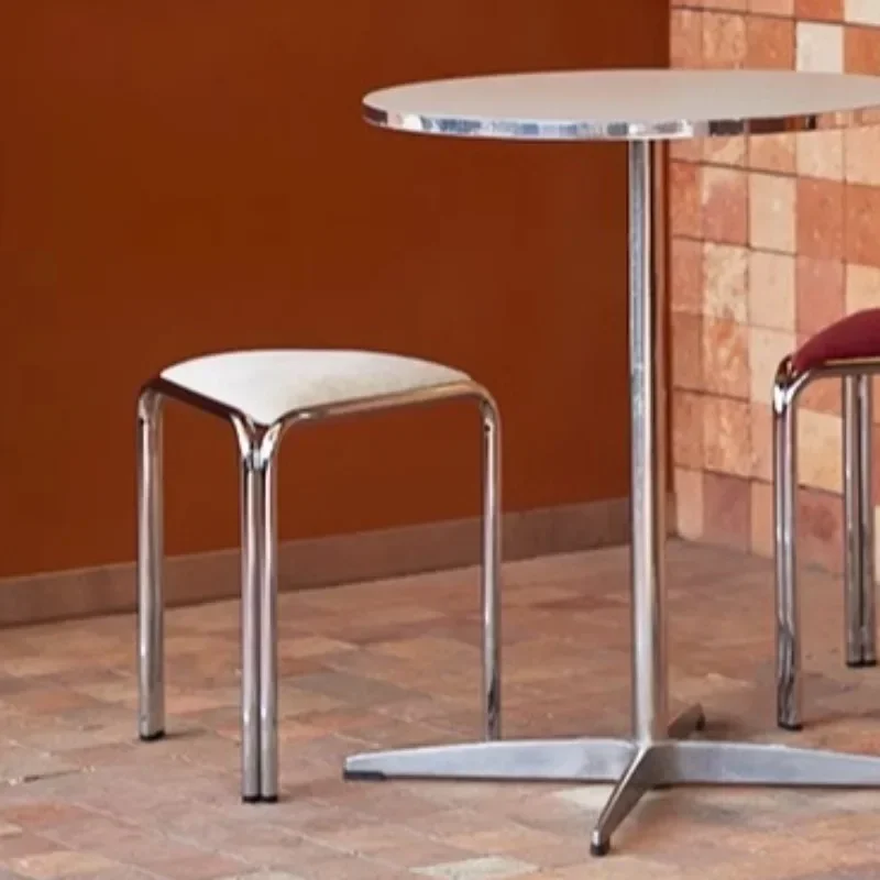 Stainless Steel Leg Dressing Stool Stackable Creative Corner Stool Living Room Change Shoes Ottomans Portable Nordic Ottomans